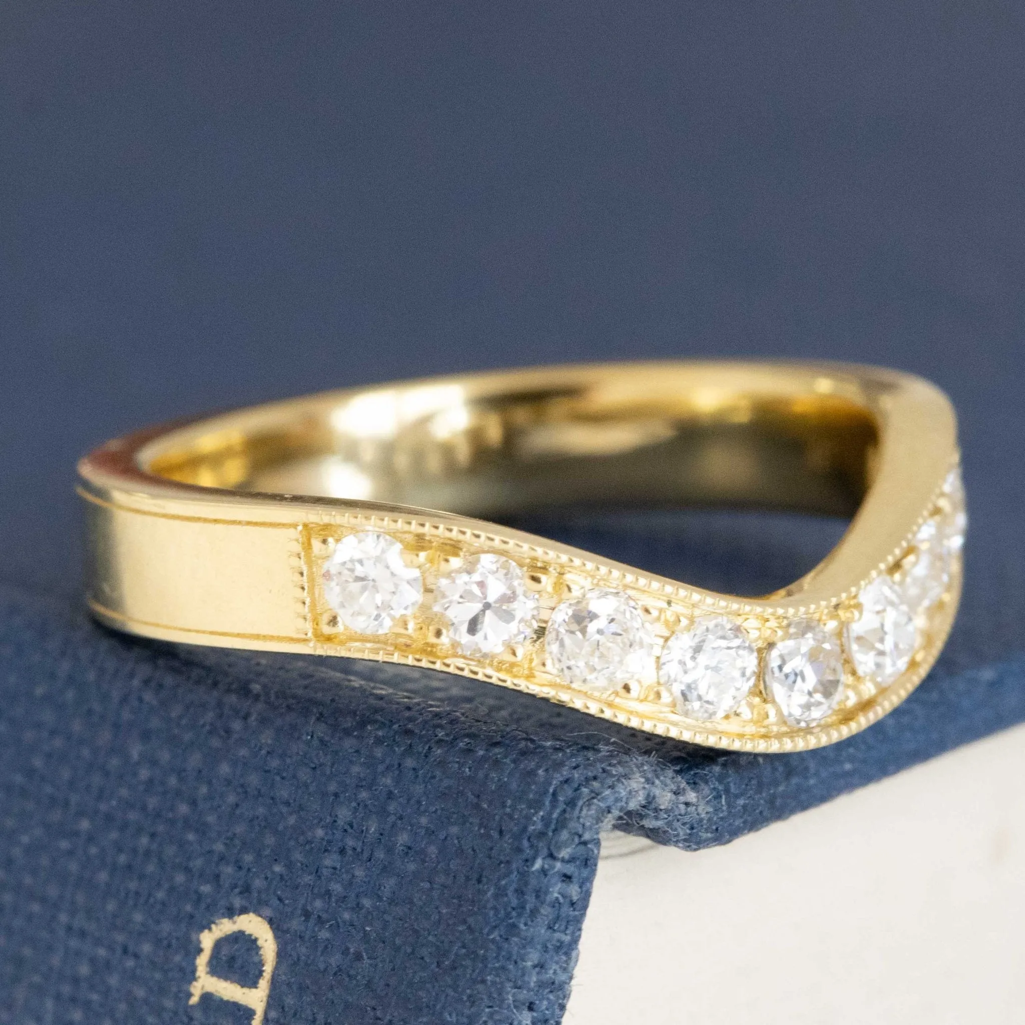 .49ctw Old European Cut Diamond Curved Band