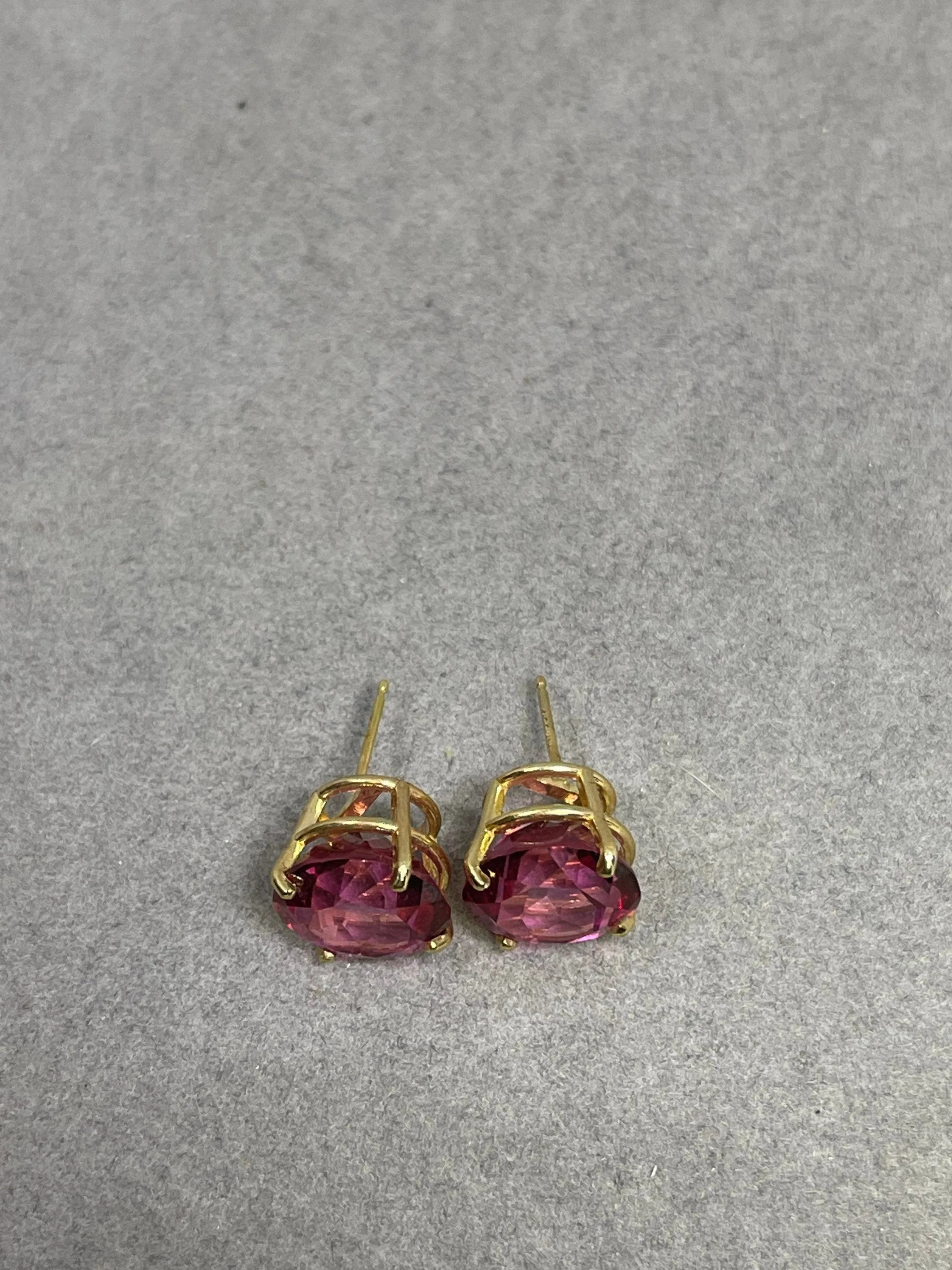 6 Carat Fire Mystic Topaz 14k Yellow Gold Stud Earrings
