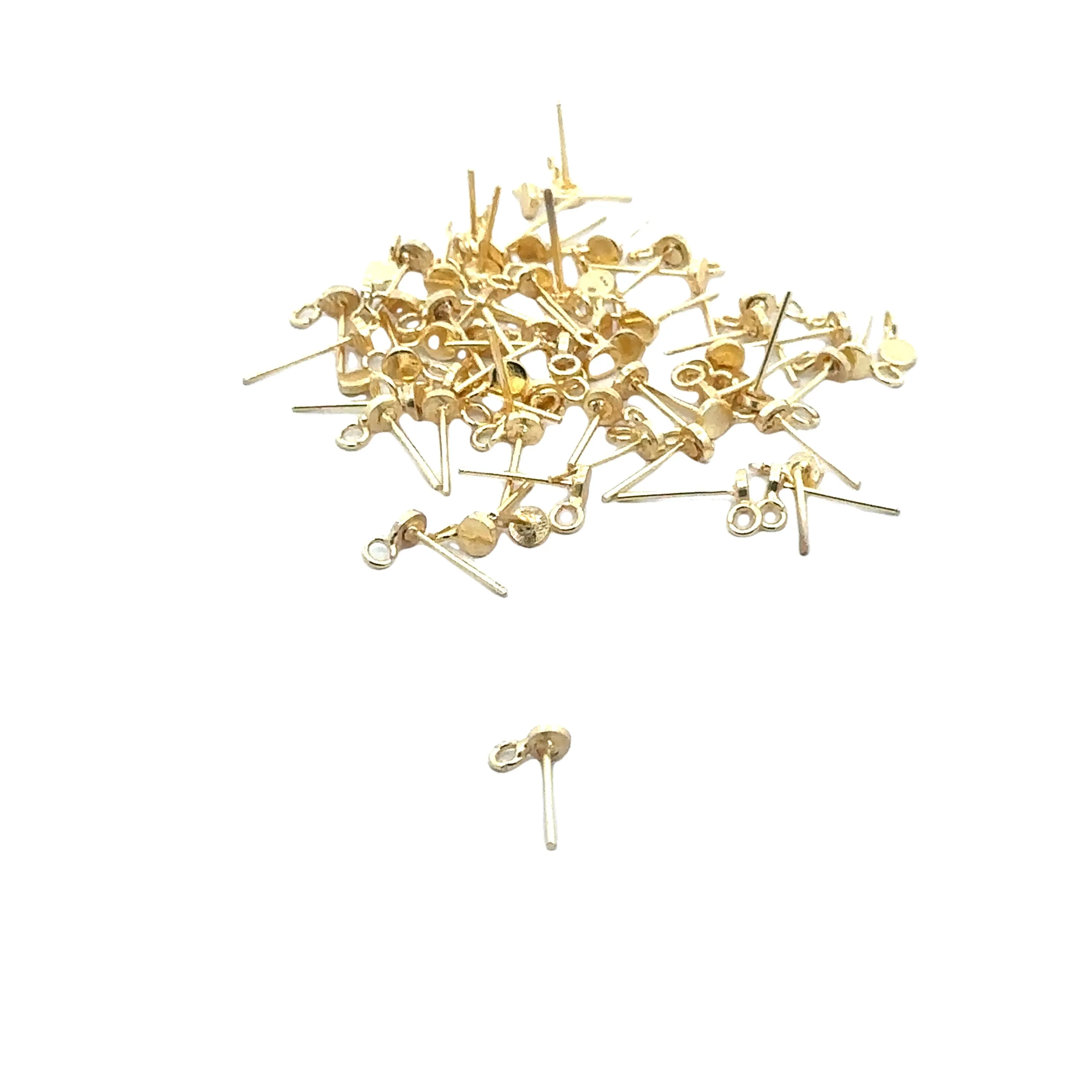 60Pcs Gold Finish studs earrings, Round Studs, Gold dot stud earrings, circle studs, Stud Earring findings