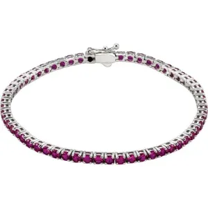 7.57 ct. Genuine Ruby Tennis Bracelet Four Prong Design