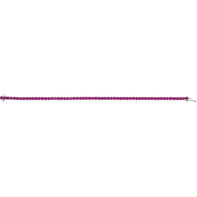 7.57 ct. Genuine Ruby Tennis Bracelet Four Prong Design