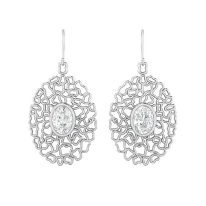7x5 MM Oval Moissanite 925 Sterling Silver Filigree Teardrop Women Earrings