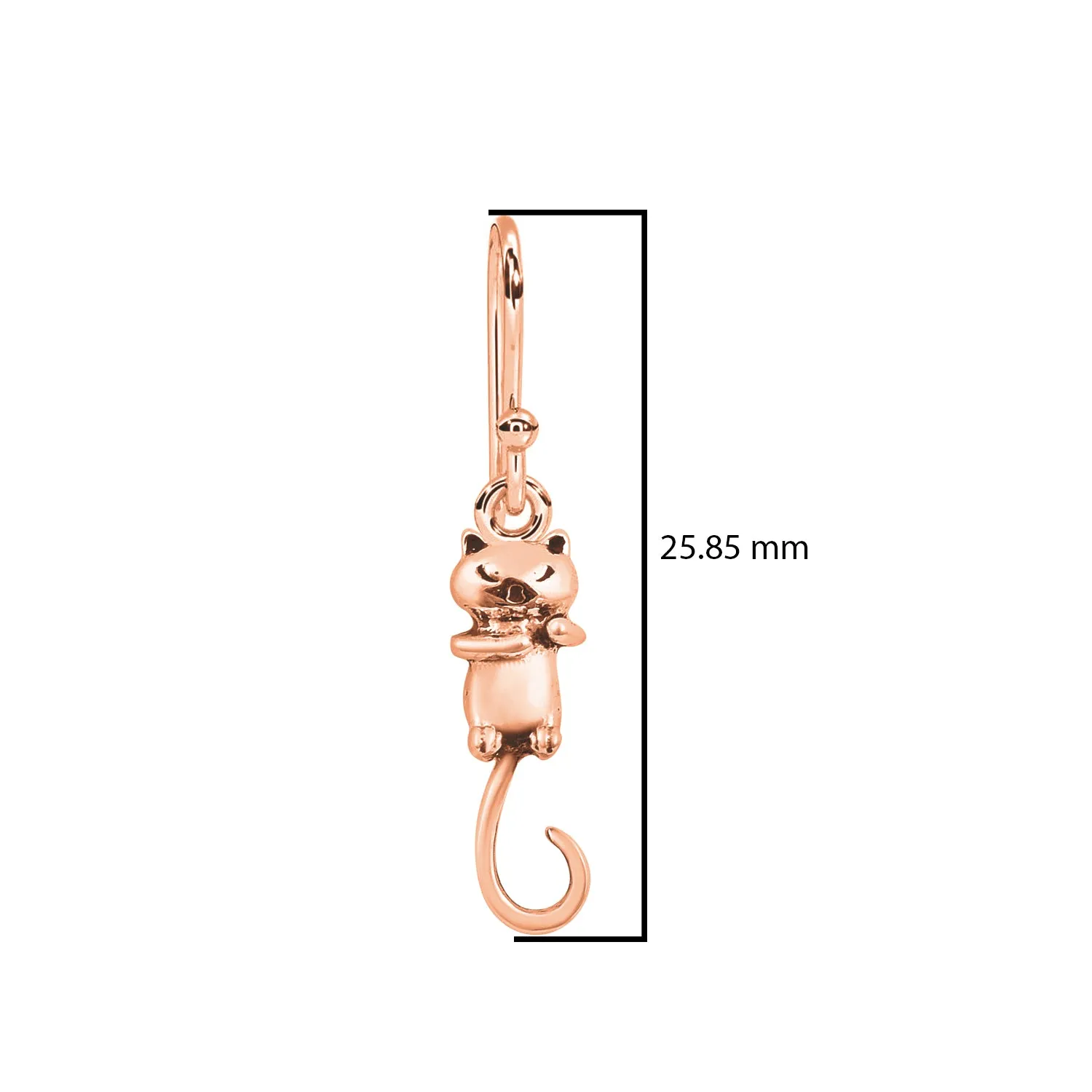 925 Sterling Silver Long Tail Cat Earrings Unique Animal Ear Dangle Women Earrings