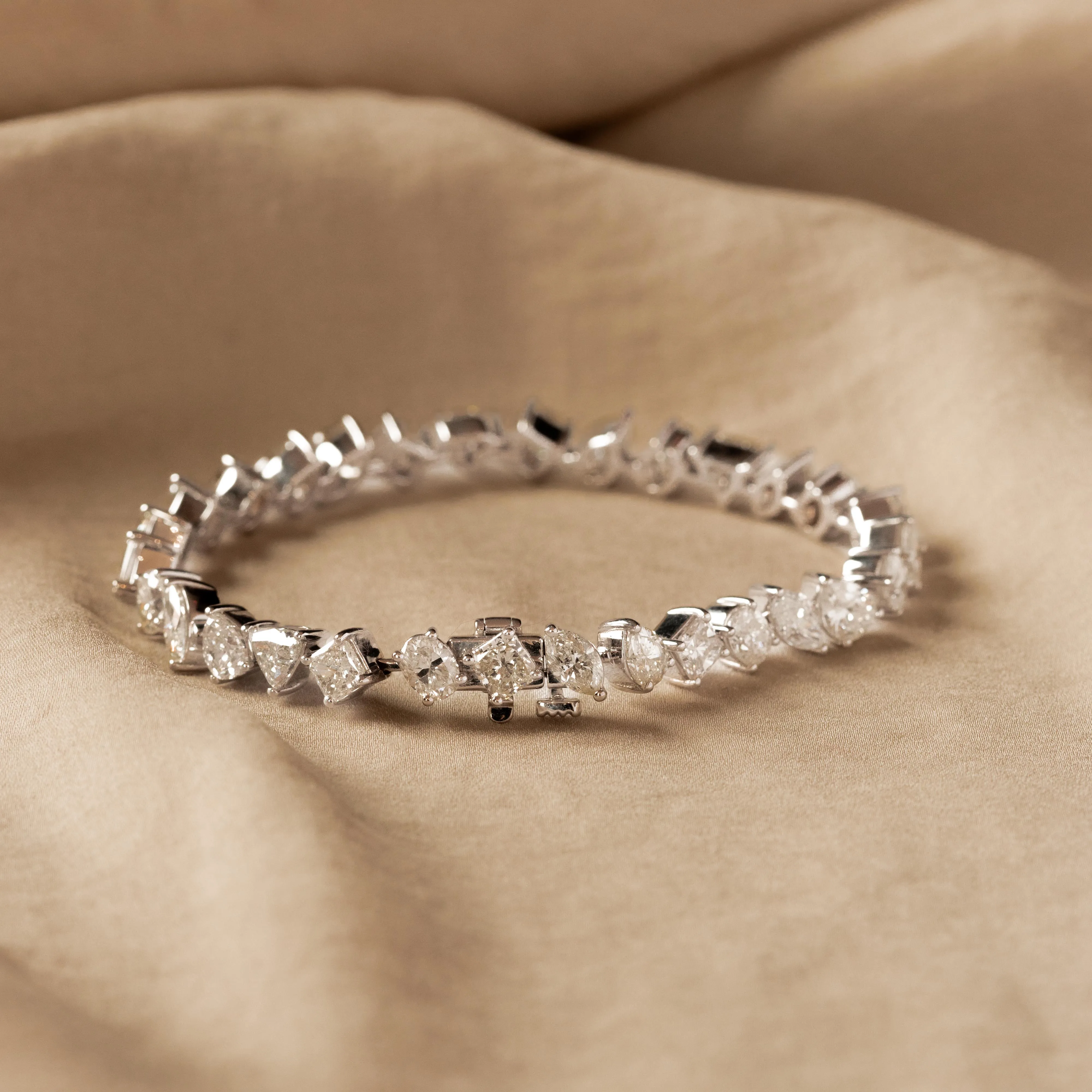9.41 Carat Total Weight Fancy Shape Diamond Bracelet