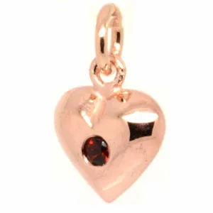 9ct Rose Gold Birthstone Heart Charm