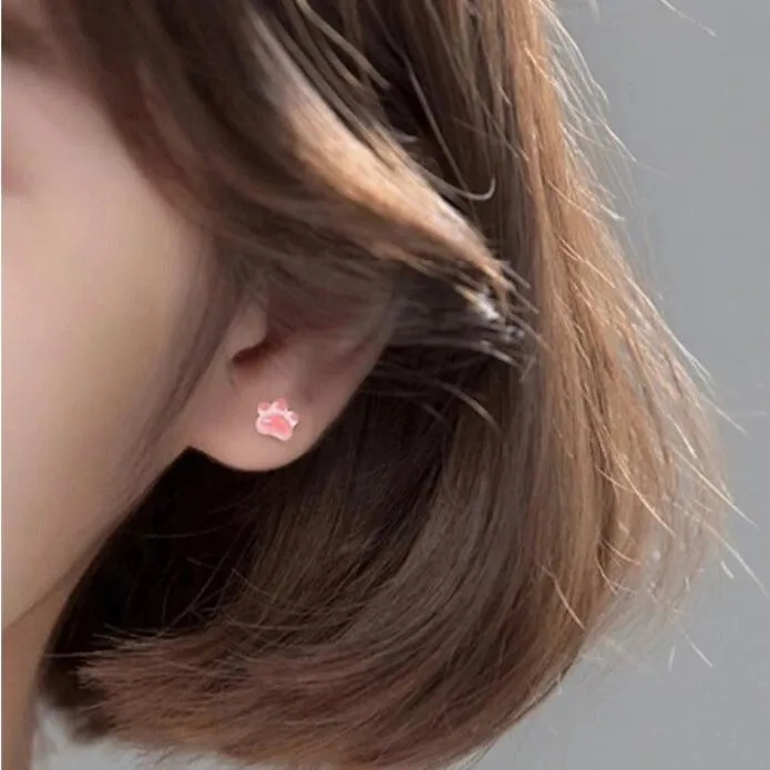 Adorable Paw Earrings-Cute Kitty Cat Paw-SS026