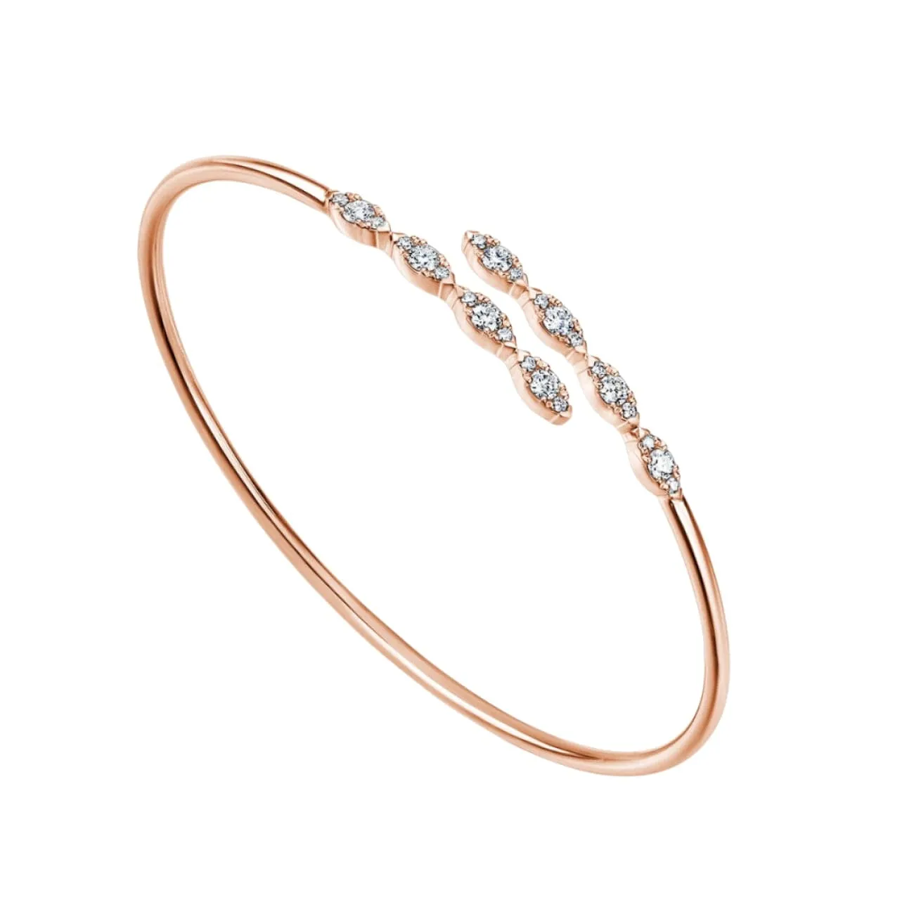 Aerial Marquise Flexi 18K Rose Gold Bangle