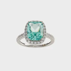 Ainsley Aqua Green & Clear Ring