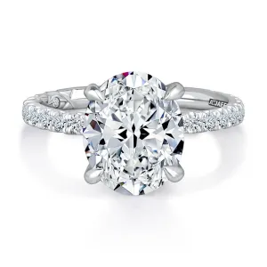 A.JAFFE 18K White Gold Oval Diamond Engagement Ring MECOV3026L/270