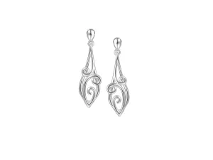 Amore Argento Sterling Silver Wave Drop Earrings