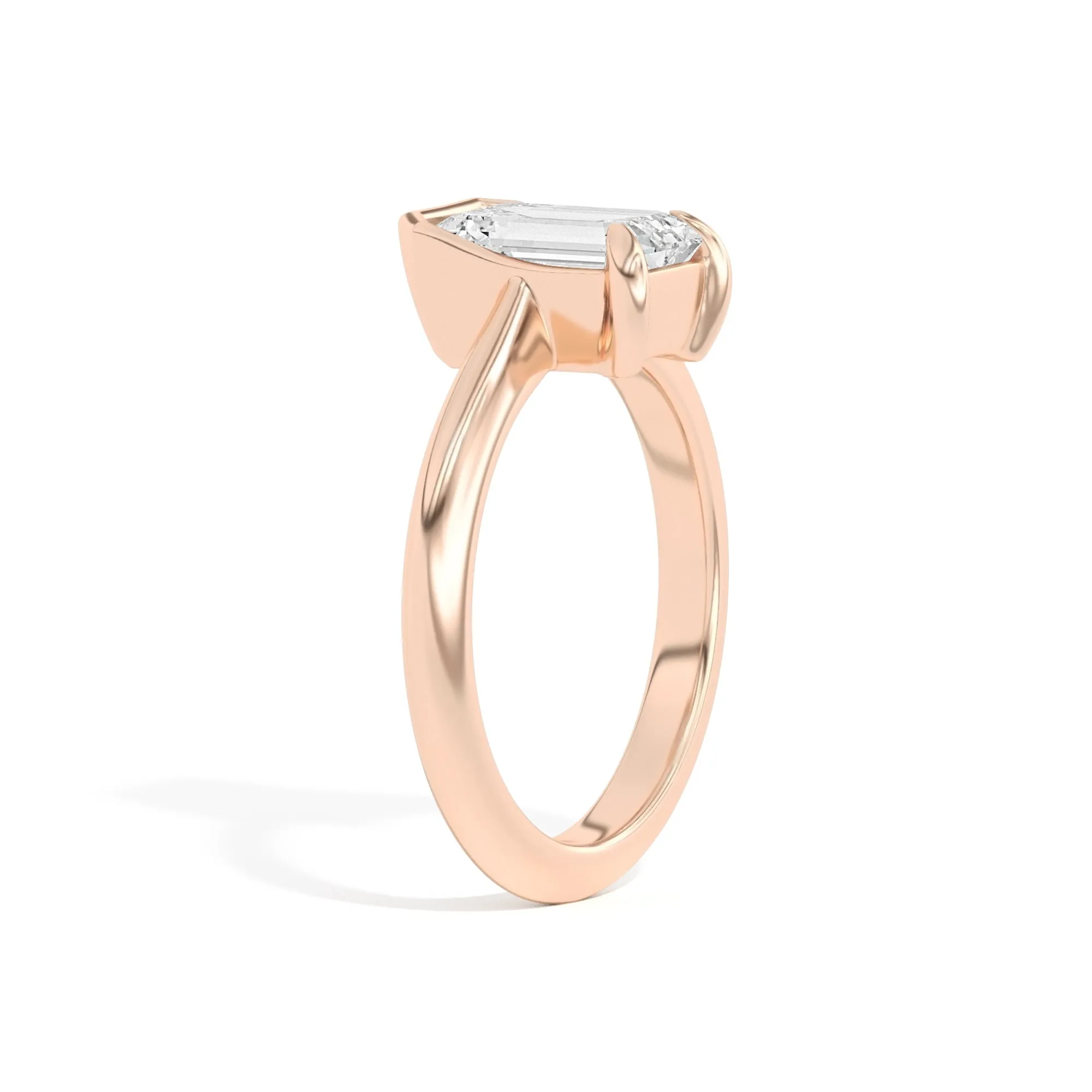 Ando Emerald Sloping Semi-Bezel Ring