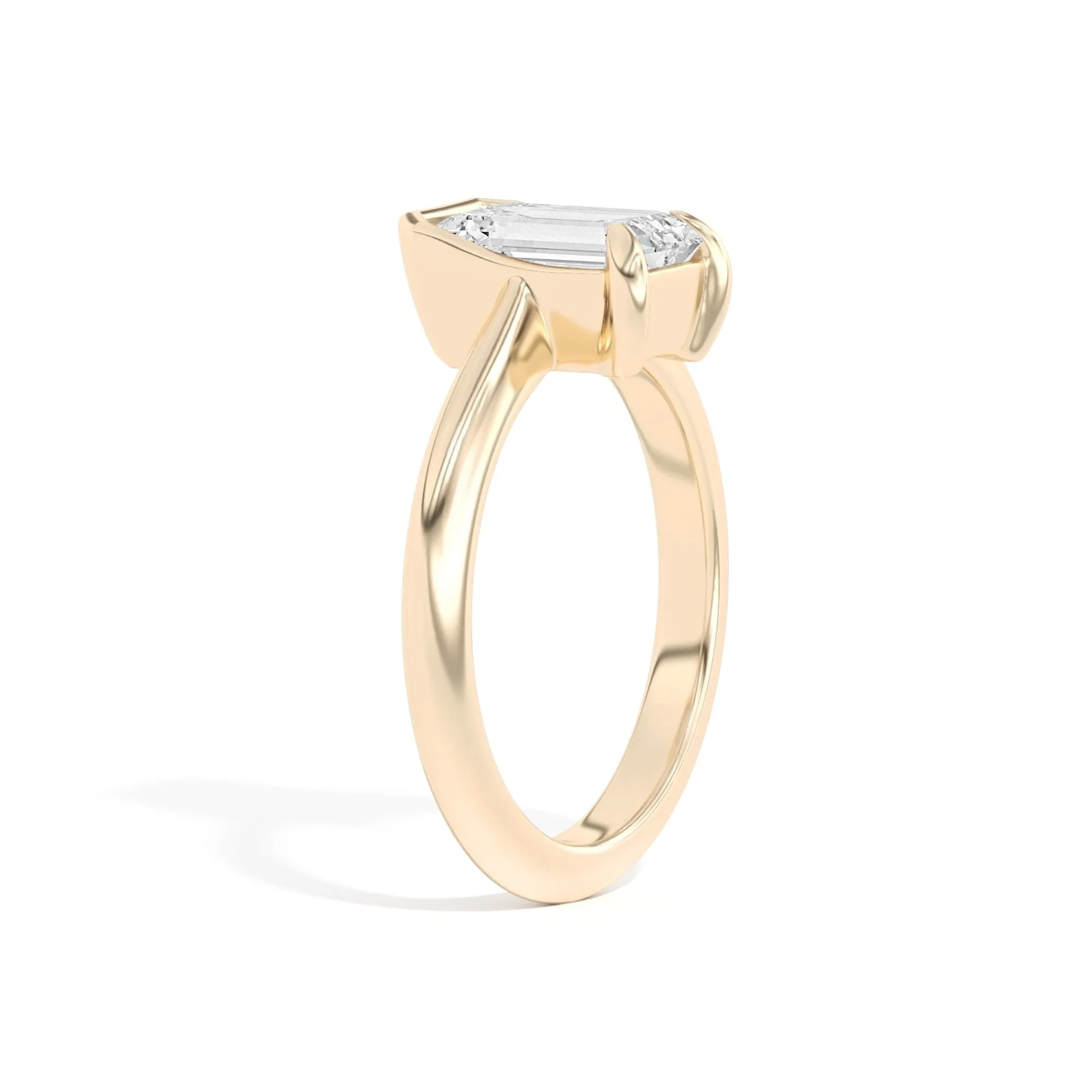 Ando Emerald Sloping Semi-Bezel Ring