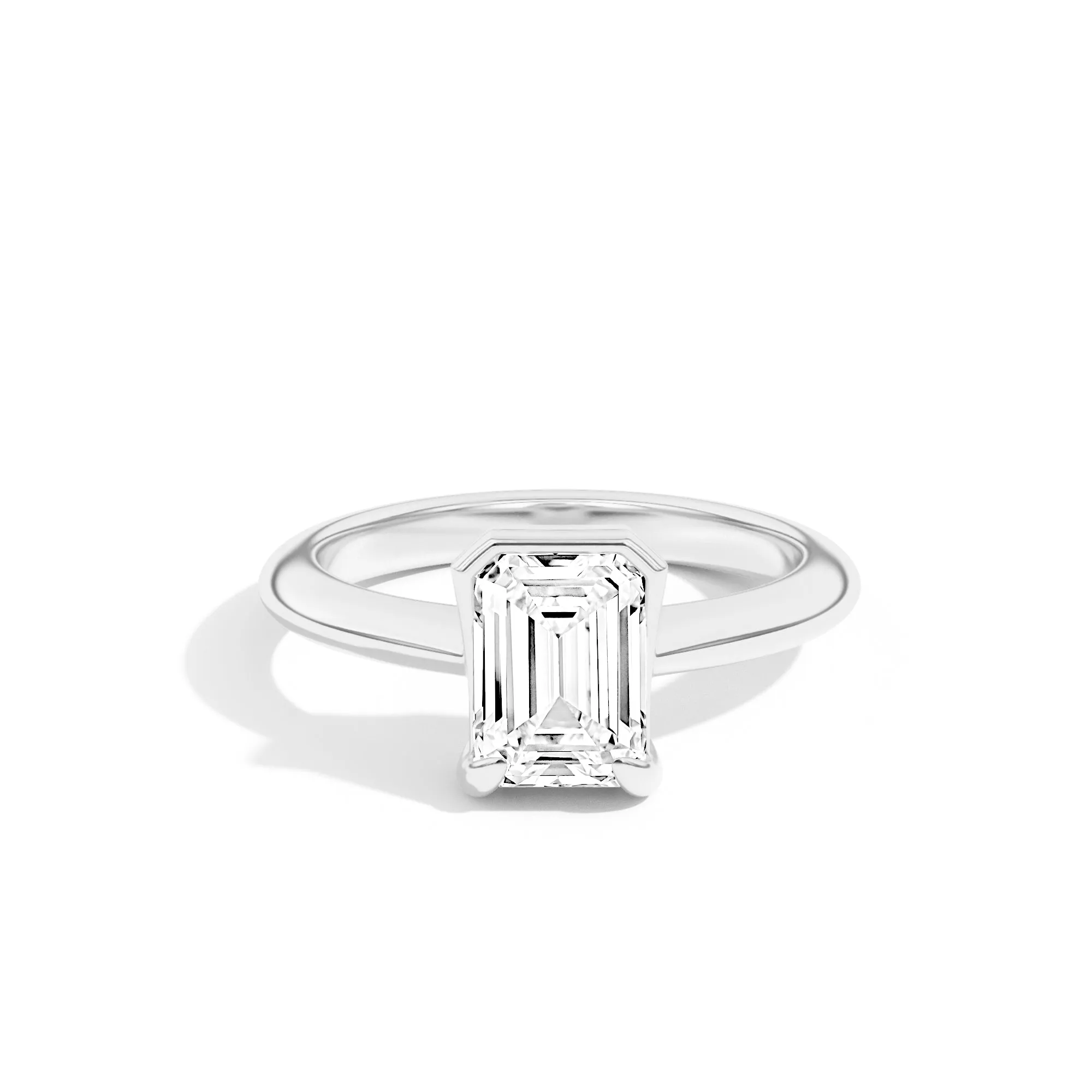 Ando Emerald Sloping Semi-Bezel Ring