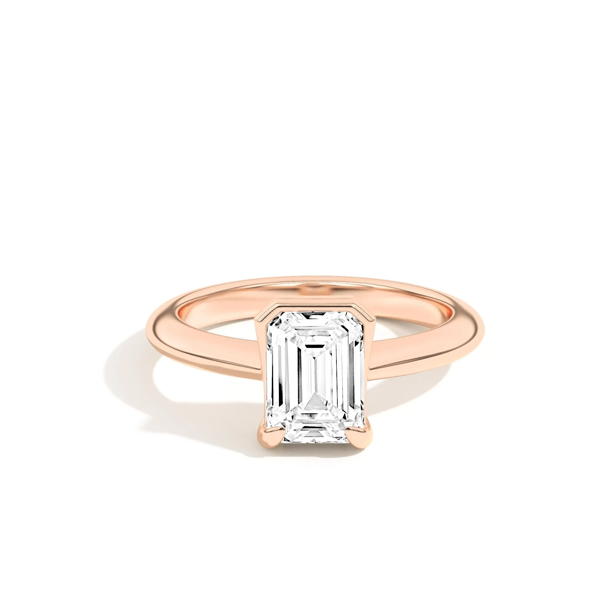 Ando Emerald Sloping Semi-Bezel Ring