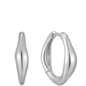 Ania Haie Making Waves Huggie Hoop Silver Earrings