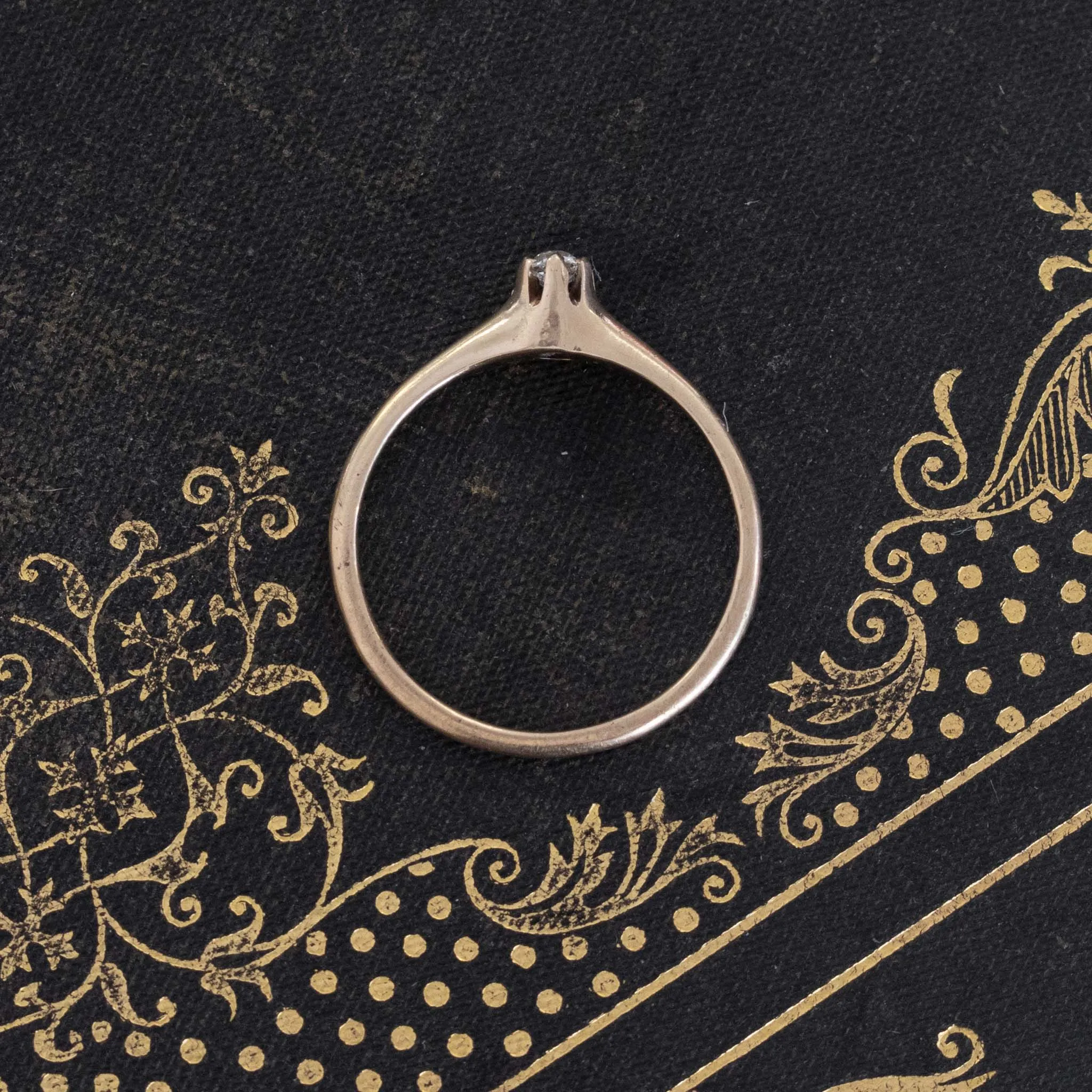 Antique Old European Cut Diamond Petite Solitaire