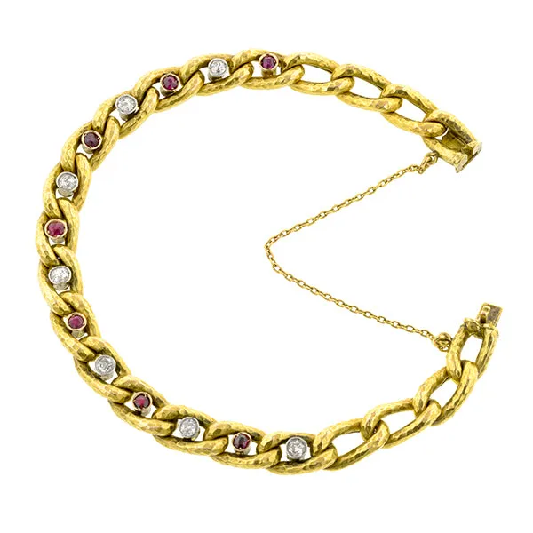 Antique Ruby & Diamond Bracelet