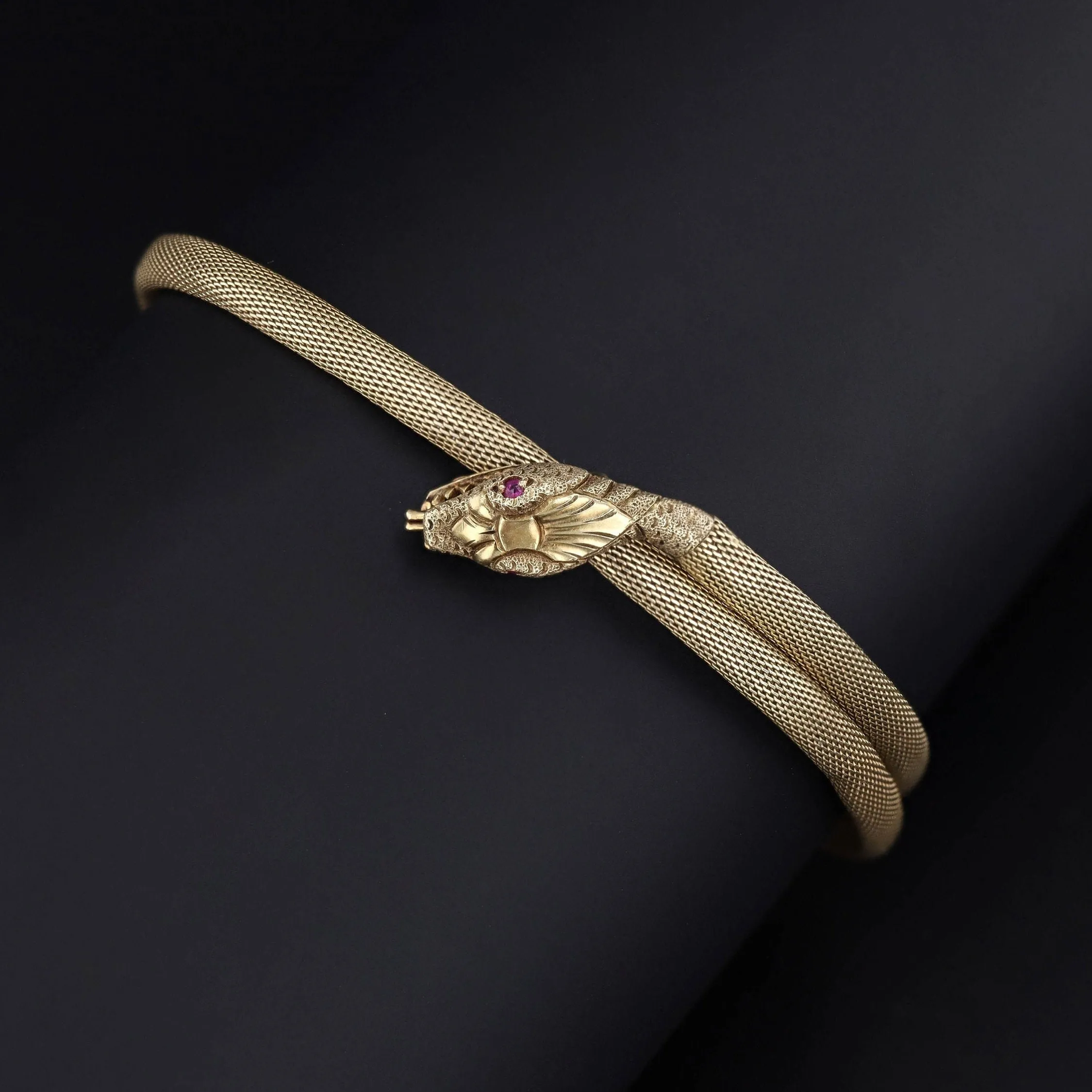 Antique Snake Arm Band Bracelet of 14k Gold