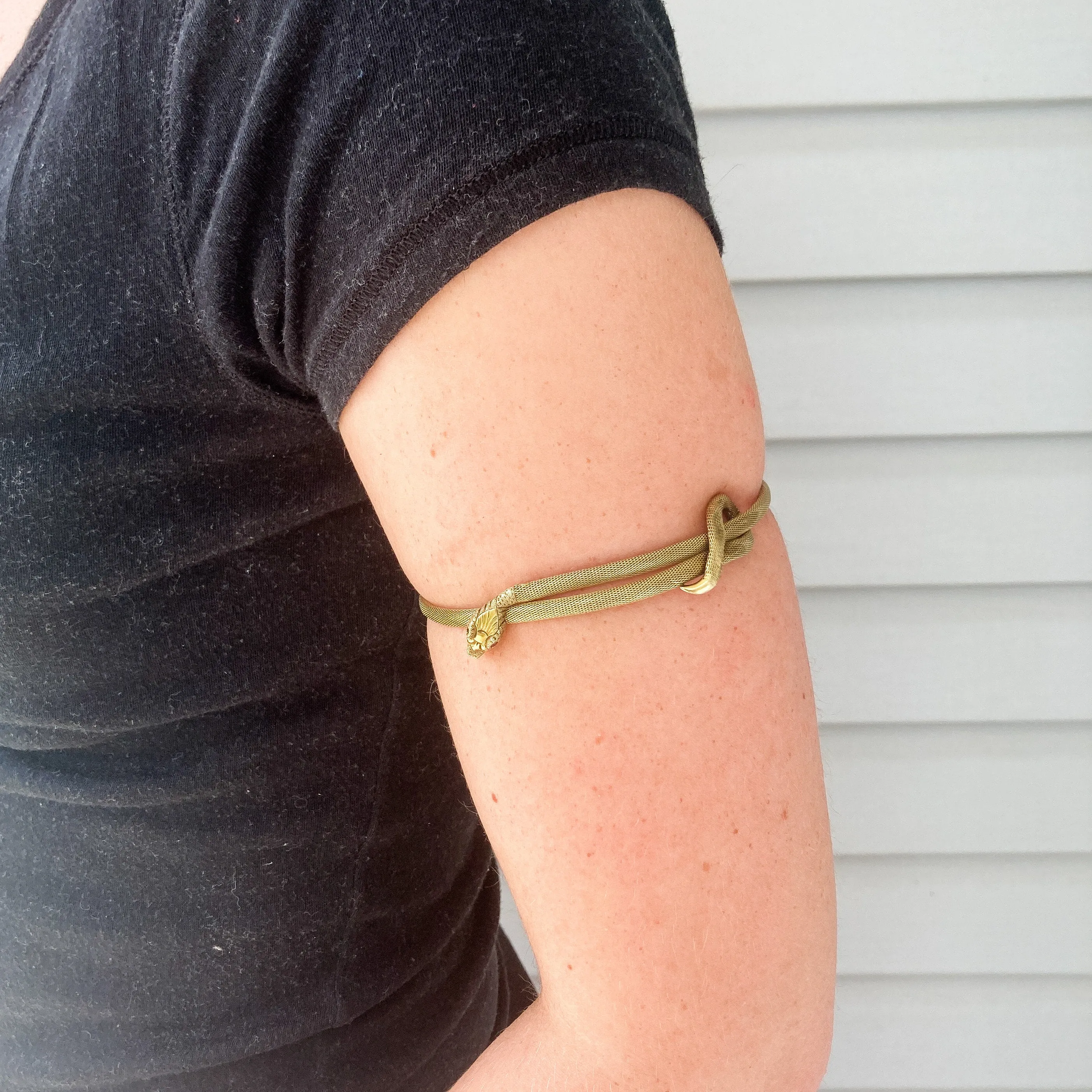 Antique Snake Arm Band Bracelet of 14k Gold