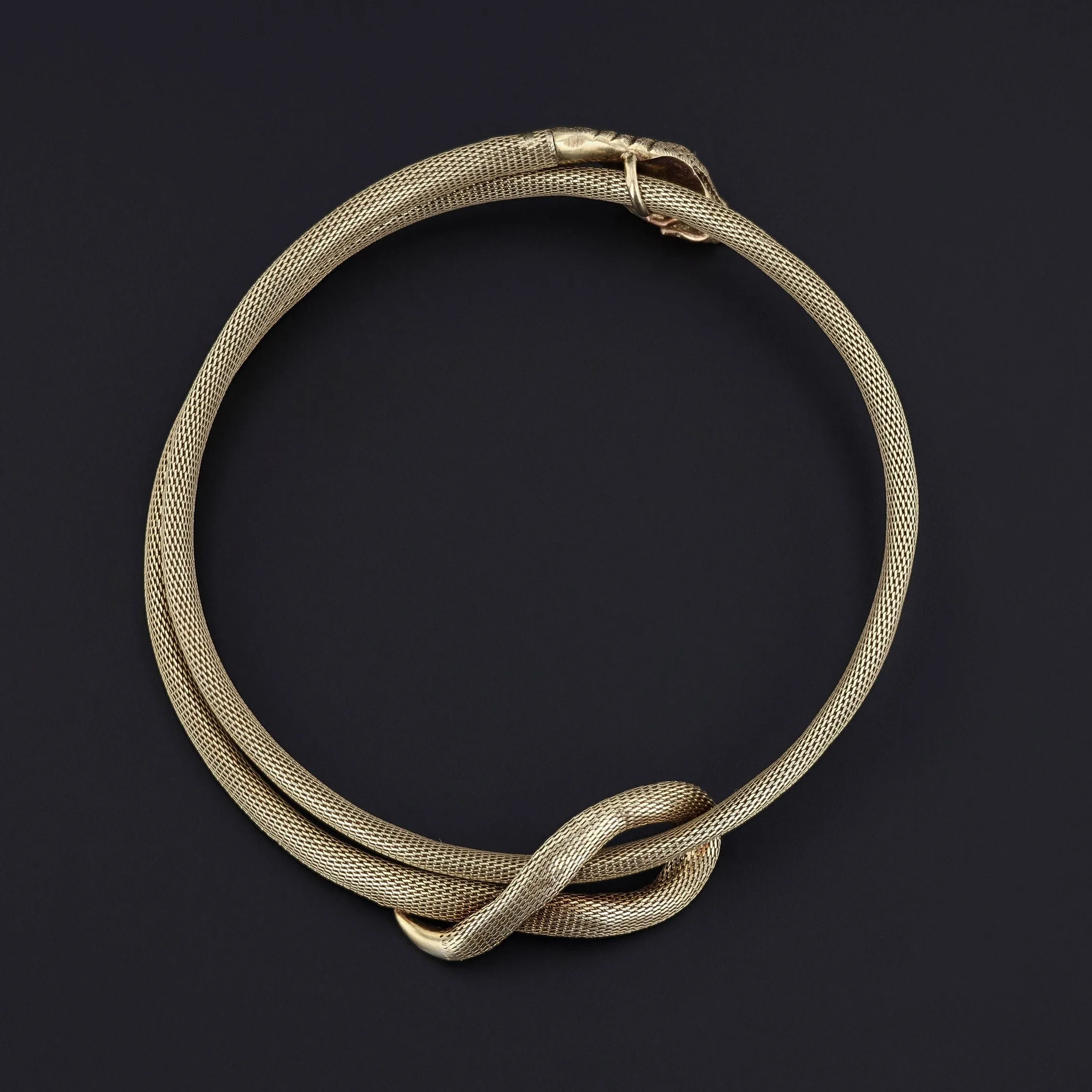 Antique Snake Arm Band Bracelet of 14k Gold