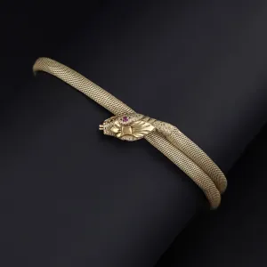 Antique Snake Arm Band Bracelet of 14k Gold