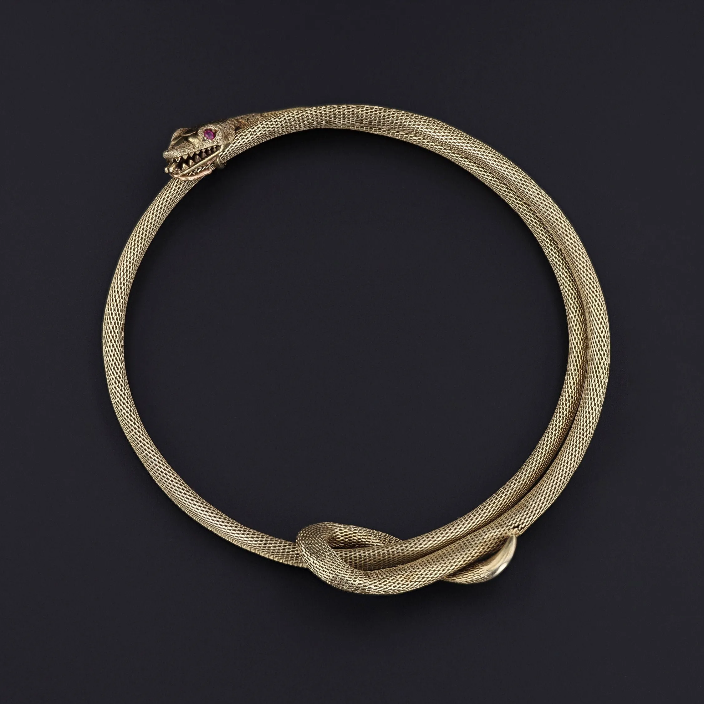 Antique Snake Arm Band Bracelet of 14k Gold