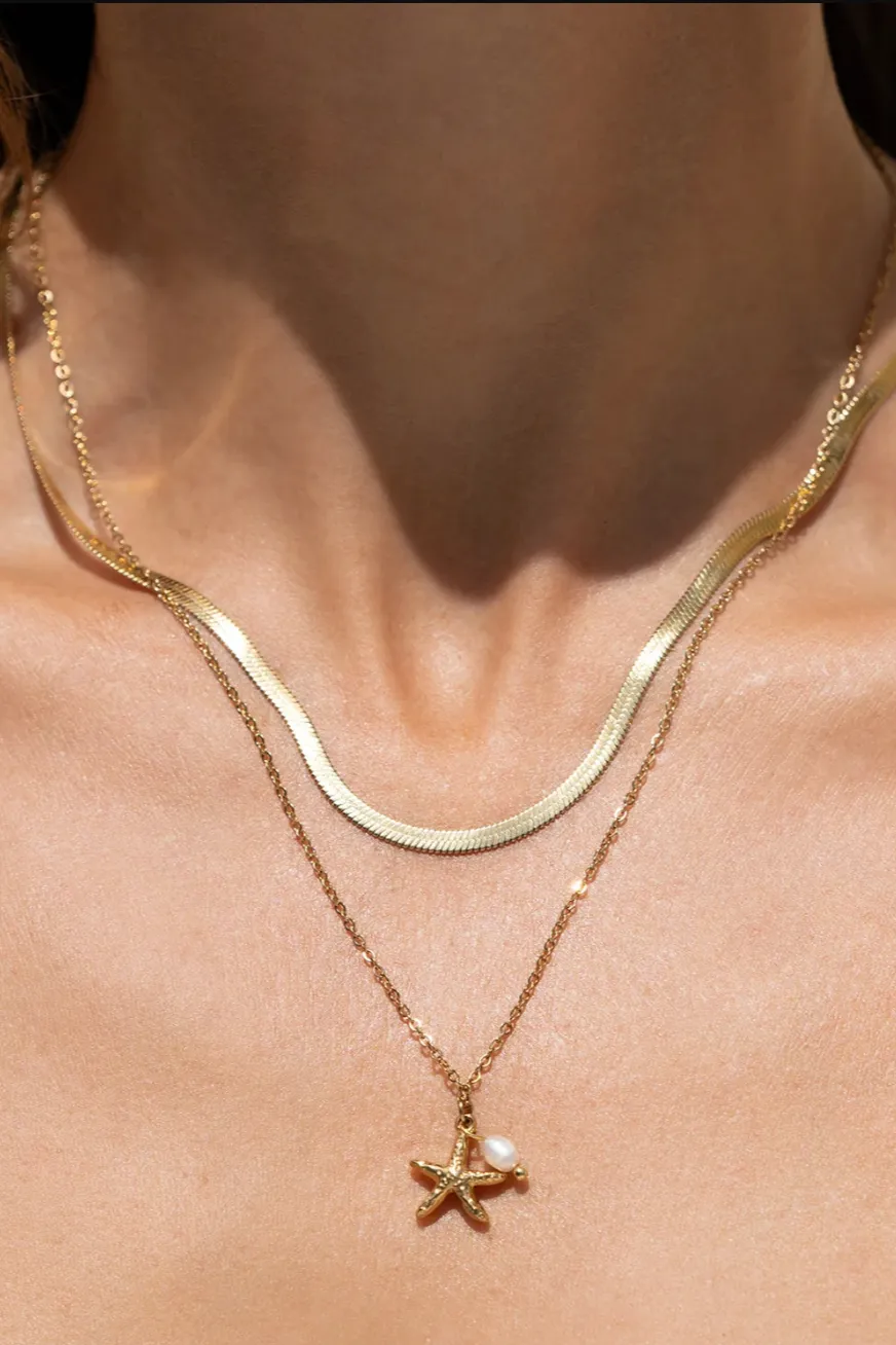 ARMS OF EVE LAGUNA PEARL NECKLACE - GOLD PLATED