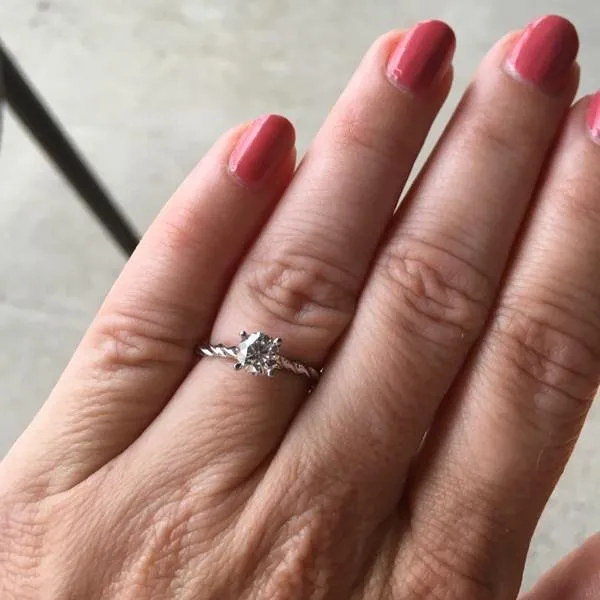 Artcarved "Joanna" Solitaire Rope Twist Diamond Engagement Ring