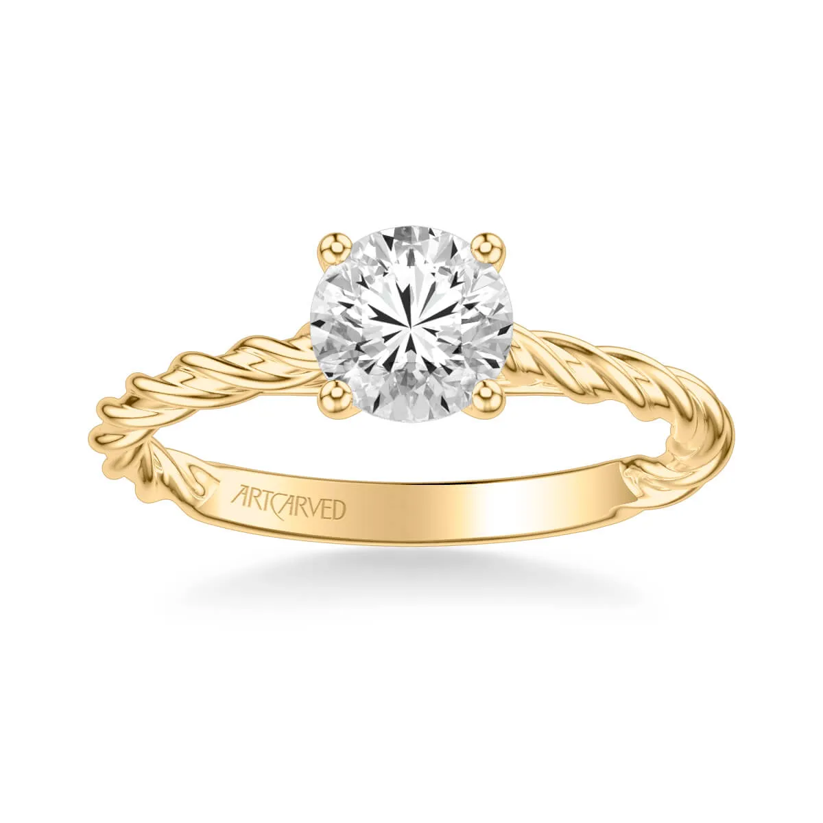 Artcarved "Joanna" Solitaire Rope Twist Diamond Engagement Ring