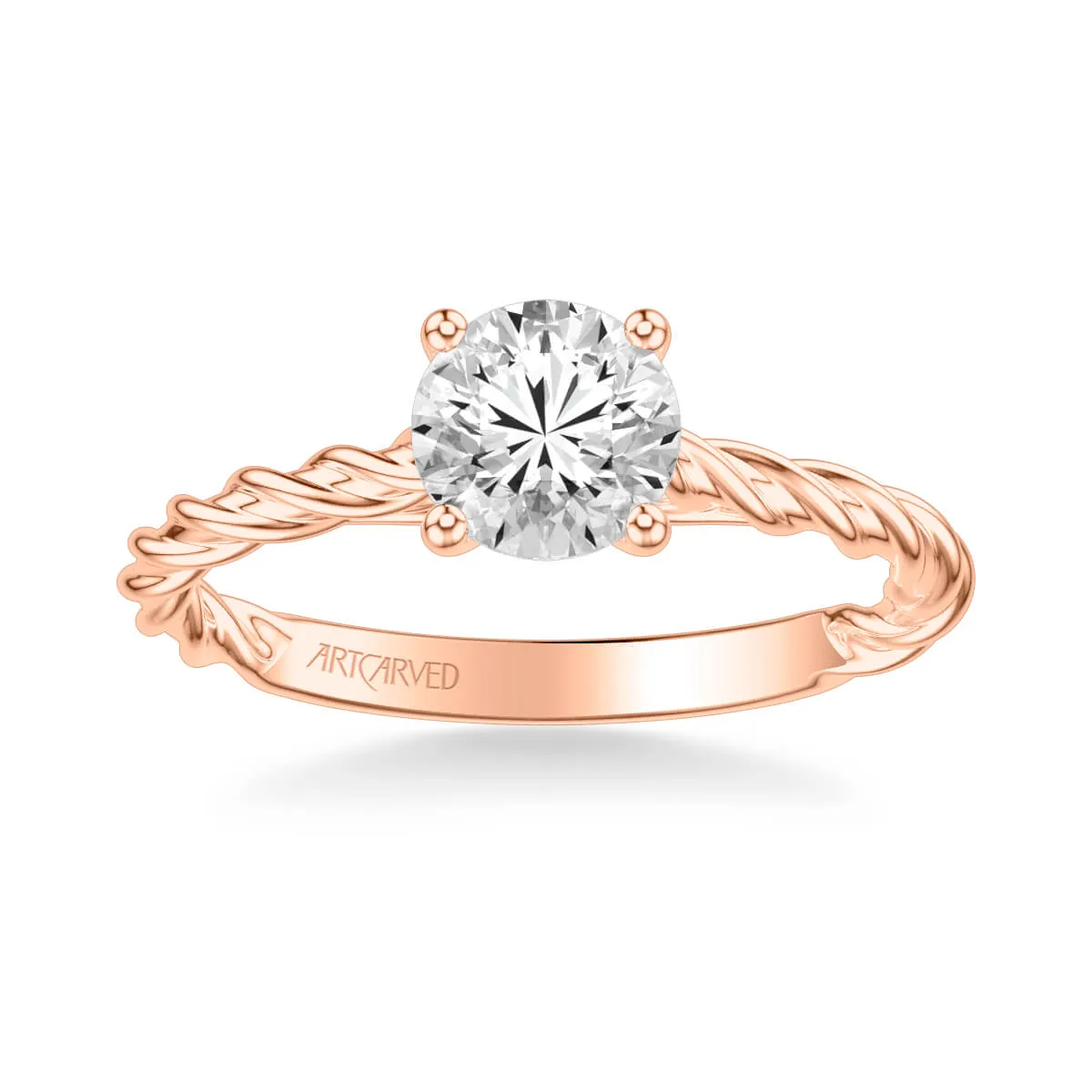 Artcarved "Joanna" Solitaire Rope Twist Diamond Engagement Ring