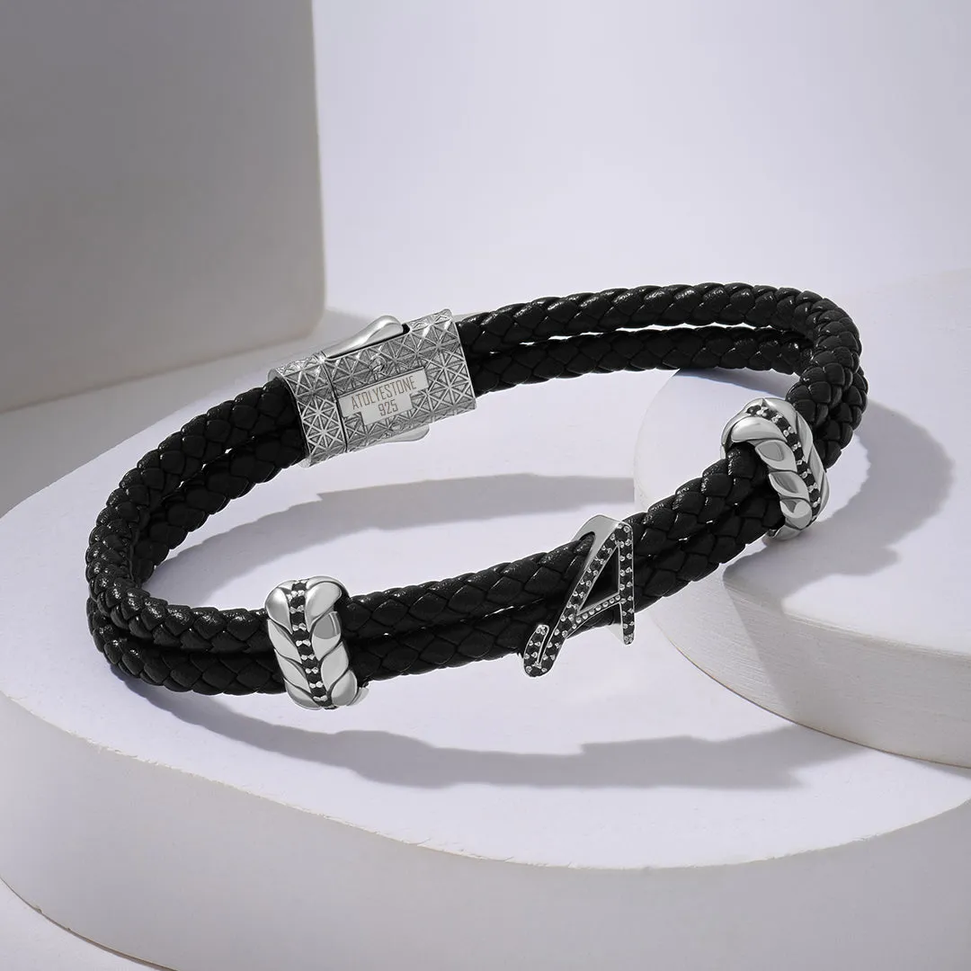 Atolyestone Pave Italic Statement - Solid Silver