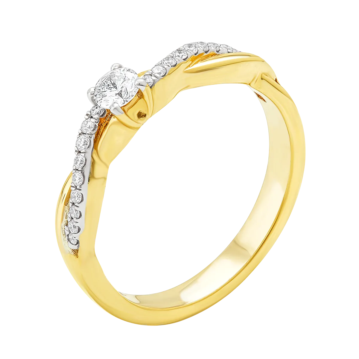 Aukera - Twisted Diamond Solitaire Ring