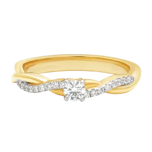 Aukera - Twisted Diamond Solitaire Ring