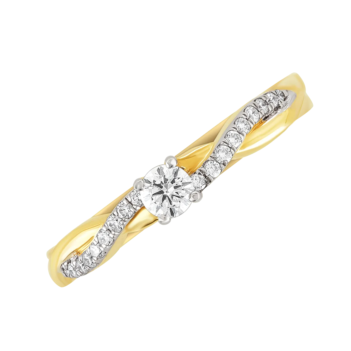 Aukera - Twisted Diamond Solitaire Ring