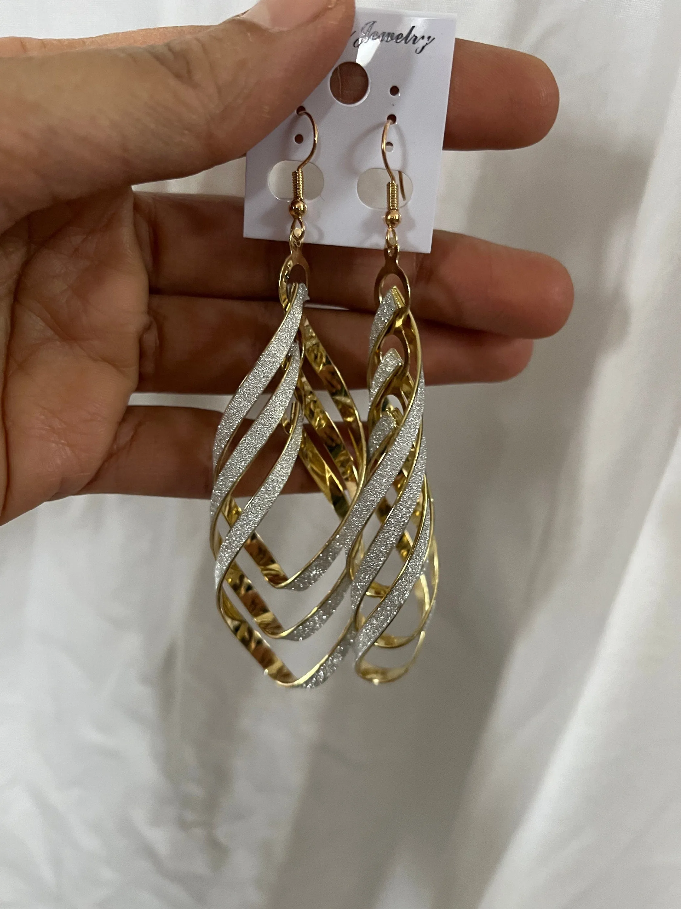 Big gold glitter earrings , large gold silver earrings , silver gold shimmer sparkle earring , statement earrings , chunky earrings pierced