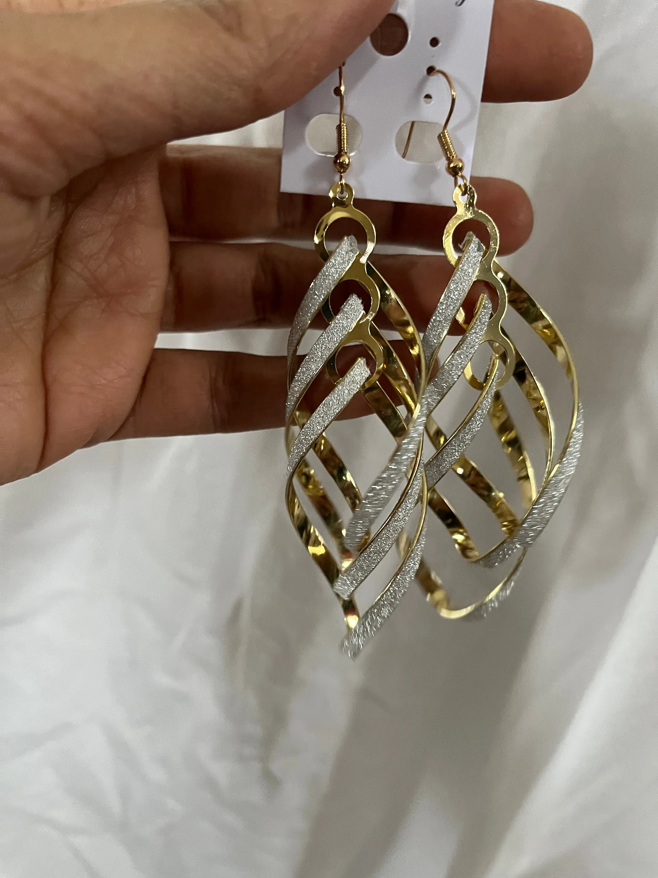 Big gold glitter earrings , large gold silver earrings , silver gold shimmer sparkle earring , statement earrings , chunky earrings pierced