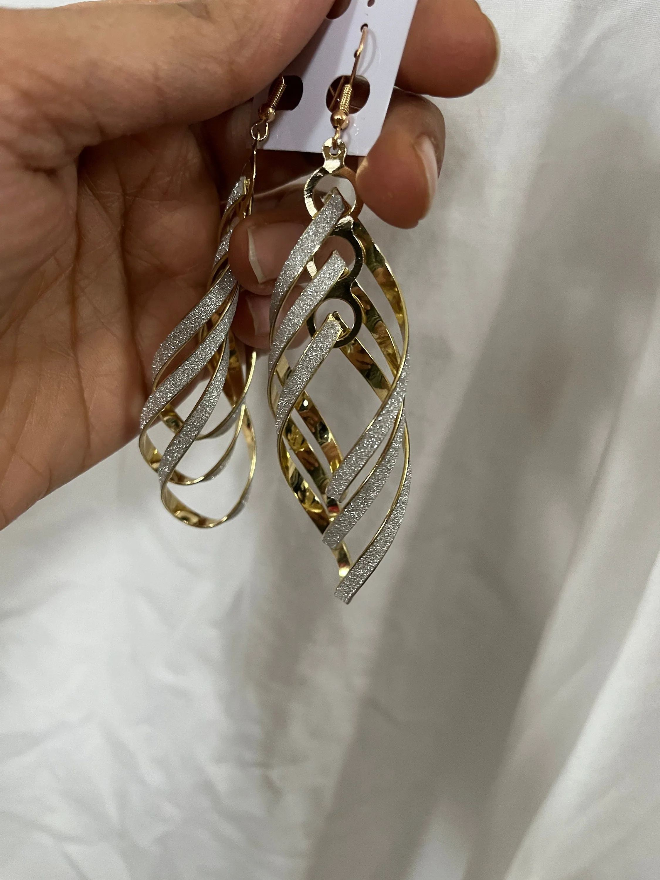 Big gold glitter earrings , large gold silver earrings , silver gold shimmer sparkle earring , statement earrings , chunky earrings pierced