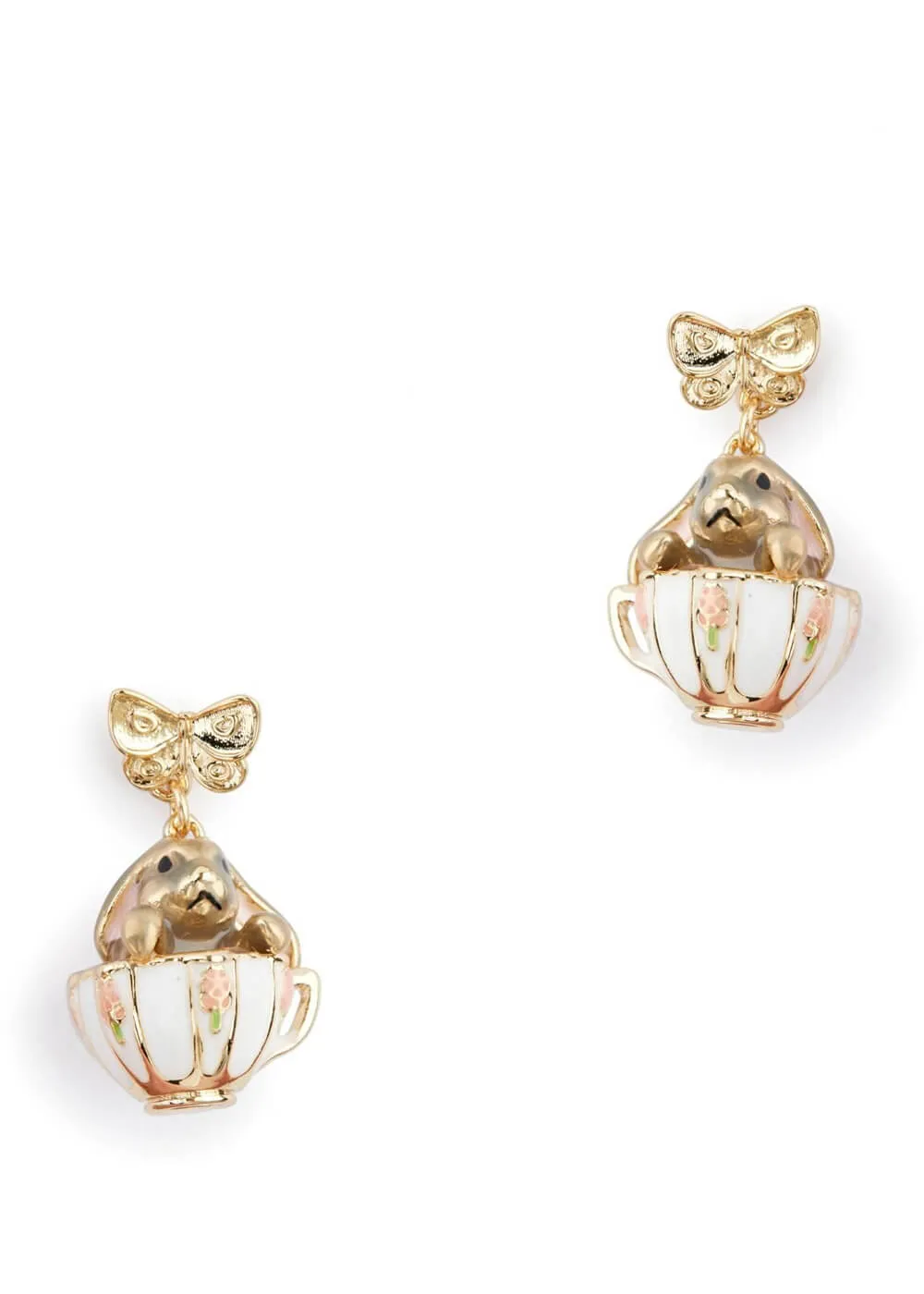 Bill Skinner Bunny in A Tea Cup Earrings