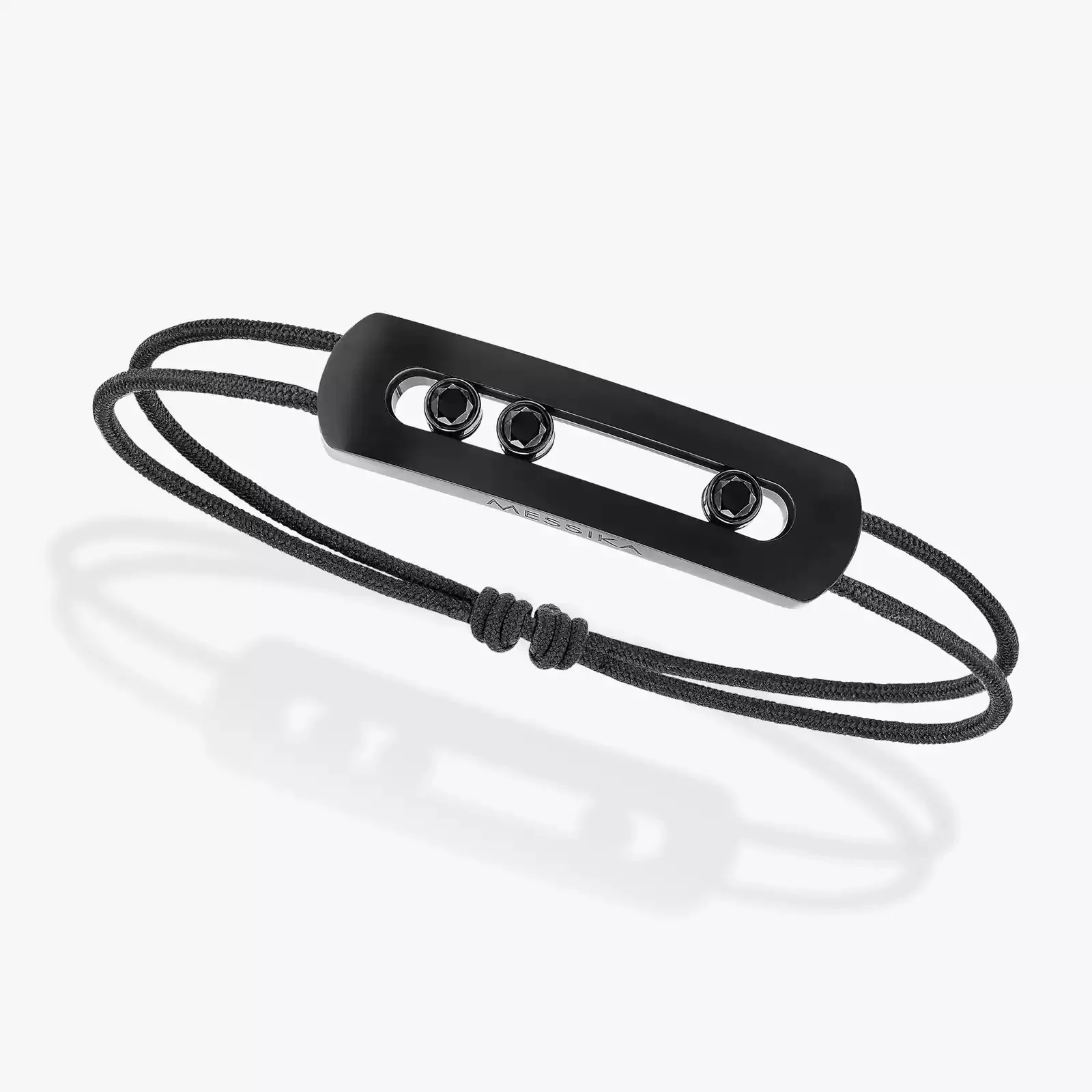 Black Titanium Diamond Cord Bracelet