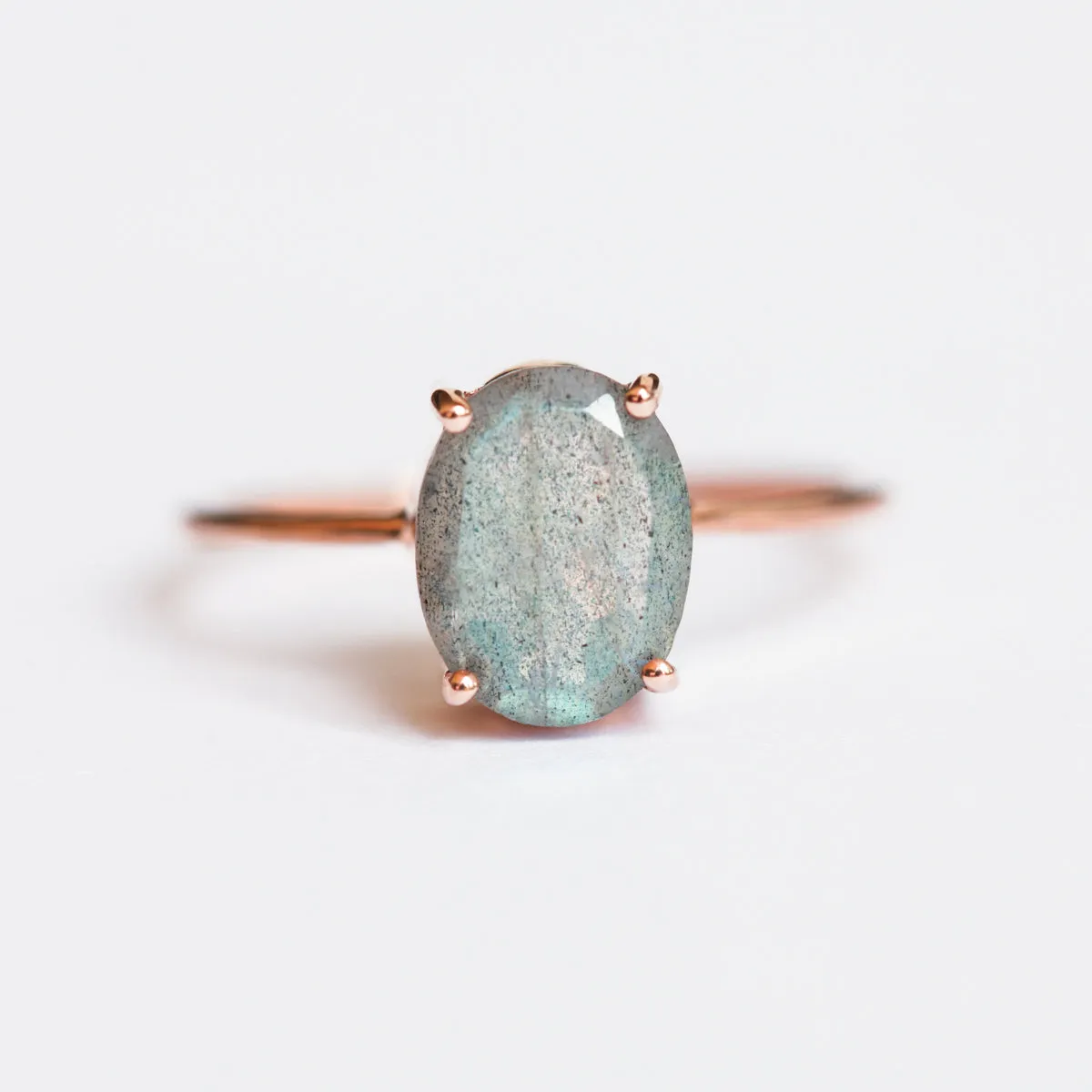 Blake Oval Labradorite Solitaire Ring