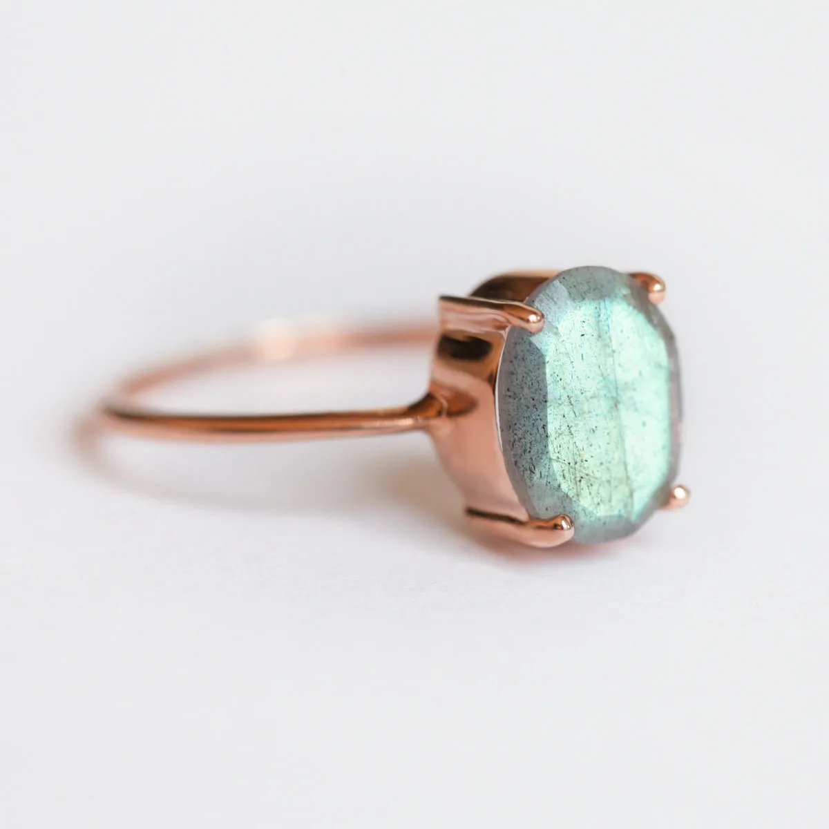 Blake Oval Labradorite Solitaire Ring