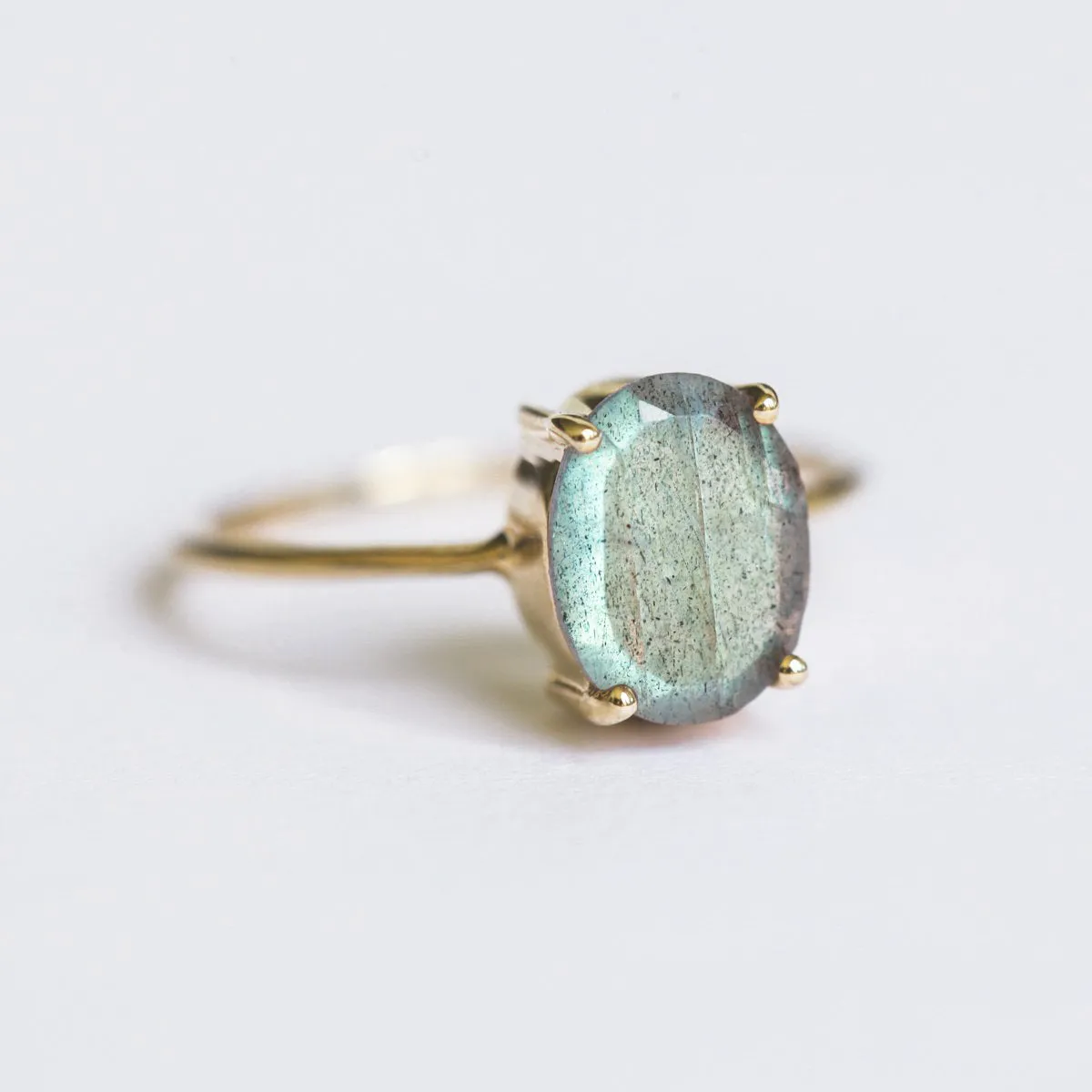 Blake Oval Labradorite Solitaire Ring