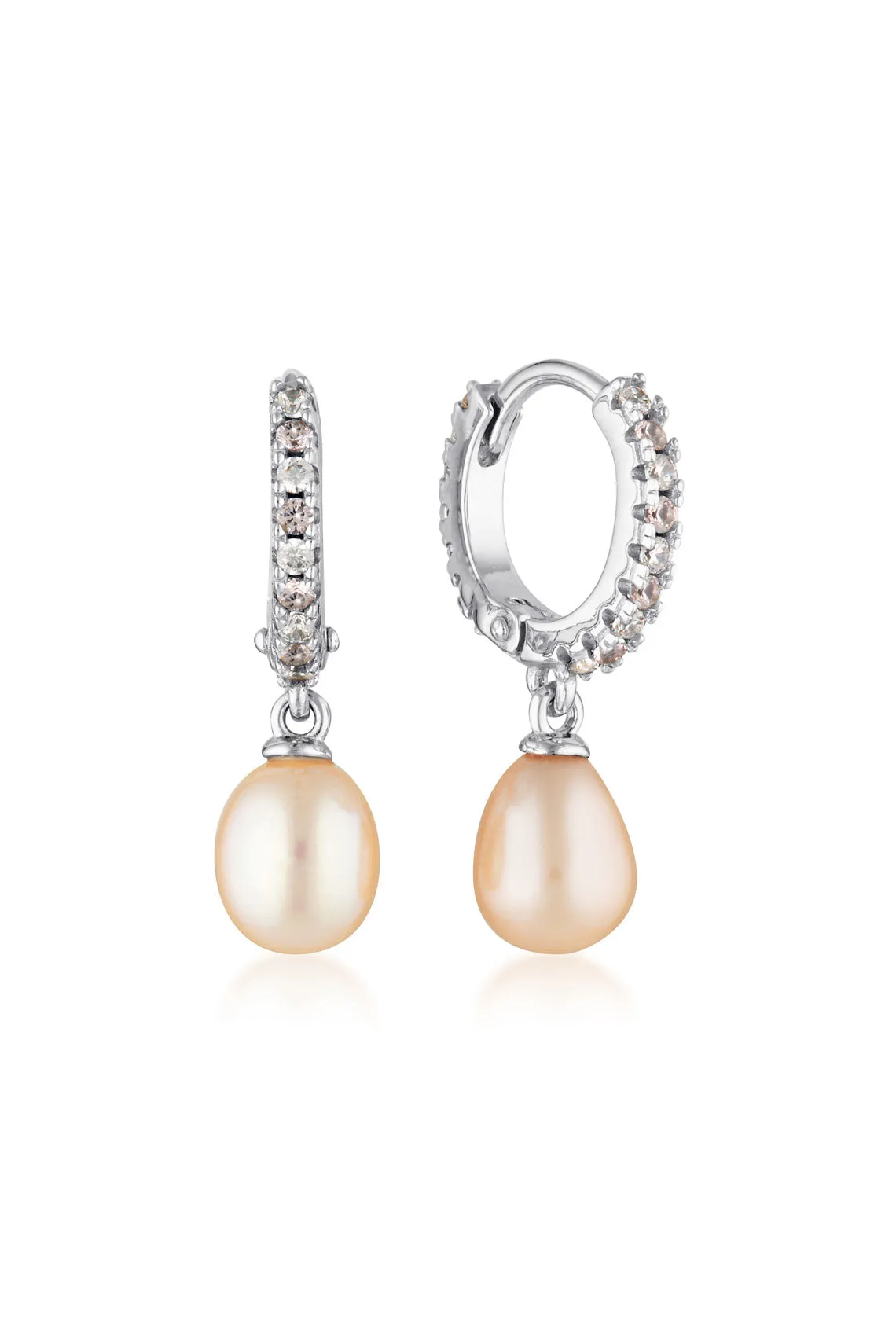 BONDI PINK FRESHWATER PEARL EARRINGS SILVER