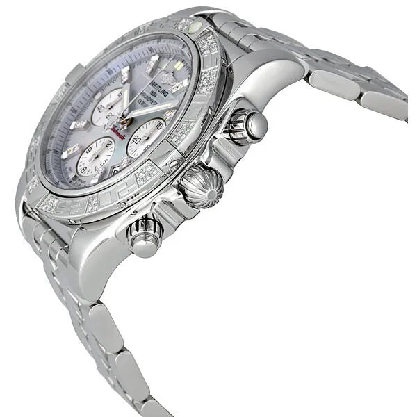 Breitling Chronomat 44 Mother of Pearl Diamond Men's Watch AB0110AA-G686SS AB0110AA-G686-375A