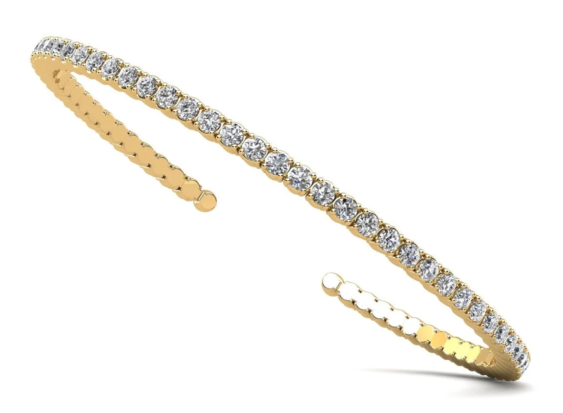 Brilliant Cut Round Diamond Flexible Bangle Diamond  with 1.45 ct.(finished) 1.75mm