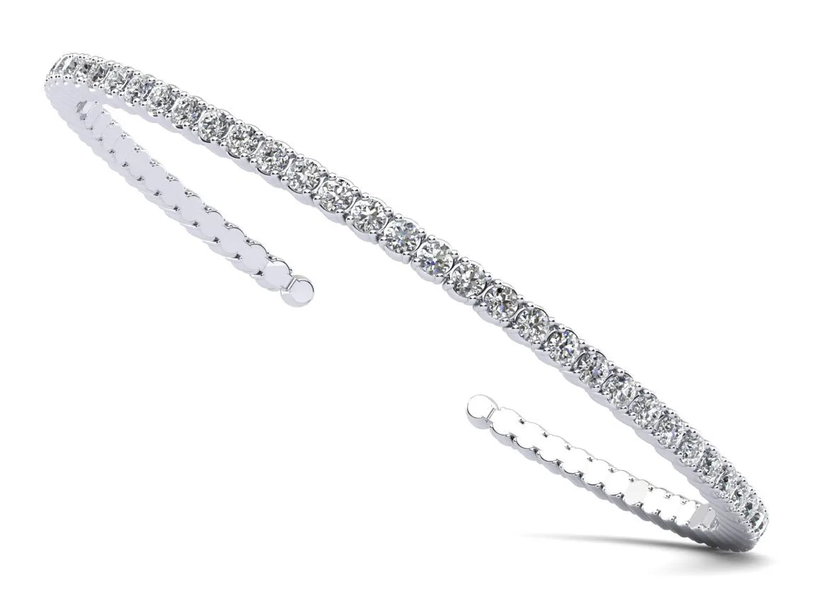 Brilliant Cut Round Diamond Flexible Bangle Diamond  with 1.45 ct.(finished) 1.75mm