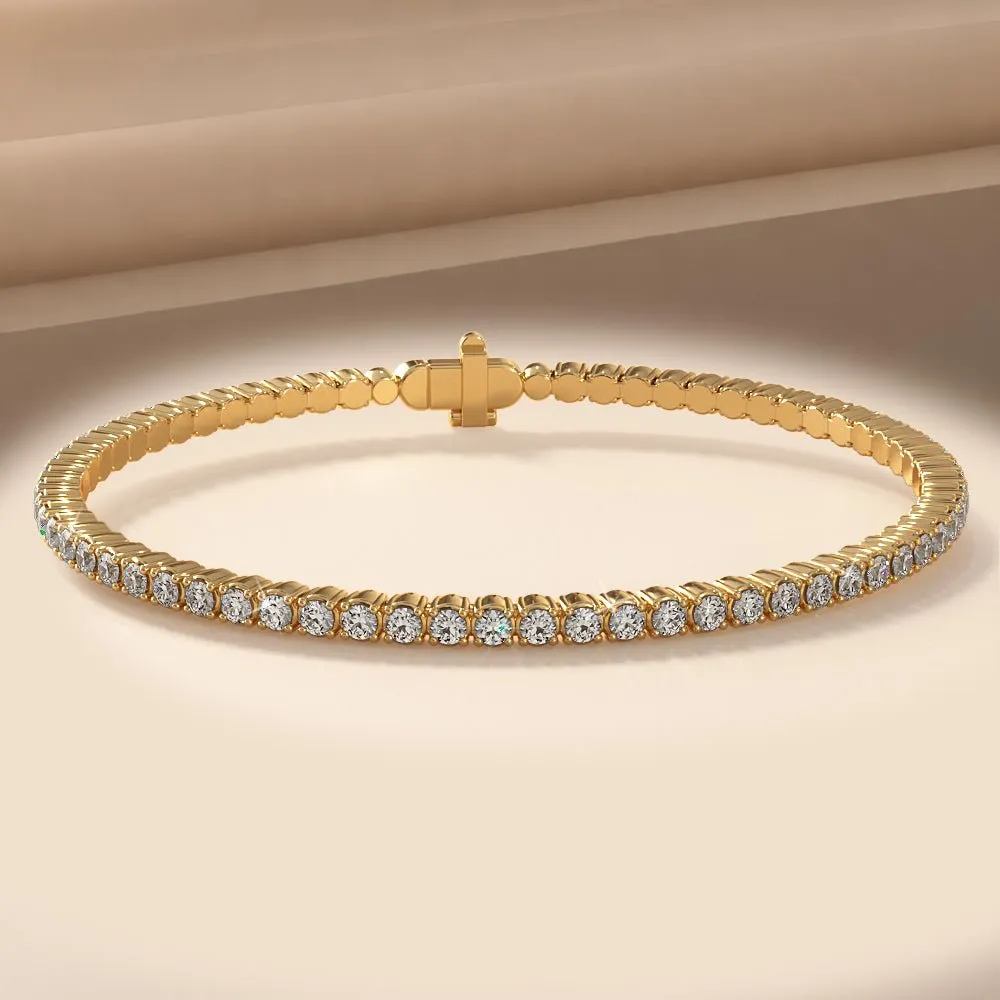 Brilliant Cut Round Flexible Bangle Diamond  with 4.83 ct.(finished) 3mm
