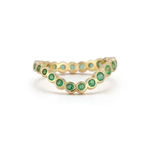 Bubble Wave Emerald Ring
