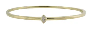 Burnish Set Marquise Diamond Bangle Bracelet