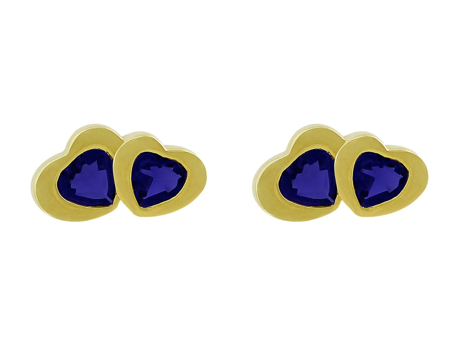 Carrera y Carrera 18kt Yellow Gold Iolite Heart Studs